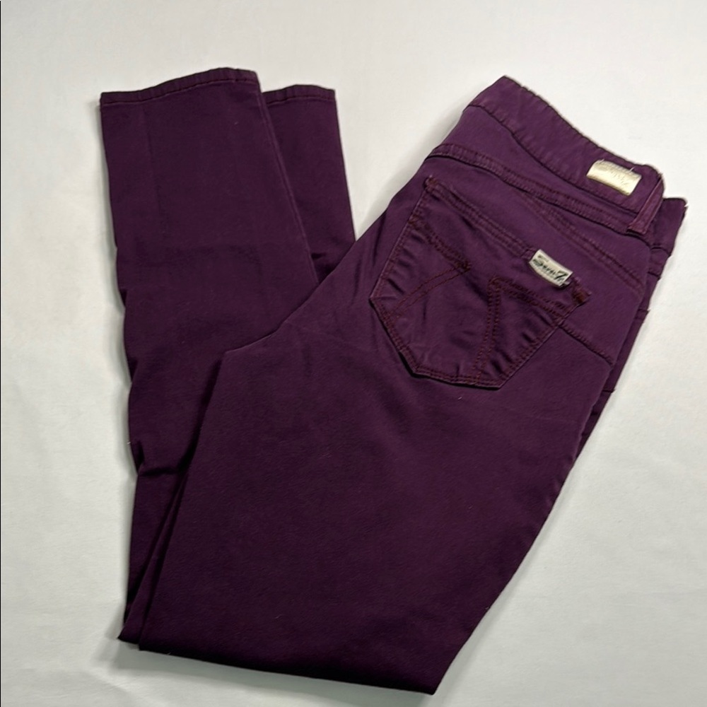 Seven7 Blue Cropped Ankle Jeans with Whiskering